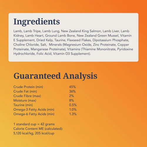 Miniatura 5 de Alimento para gatos seco de alta proteína Feline Natural, dieta liofilizada con 98% de carne, órganos y mariscos, sin guisantes, granos o aditivos
