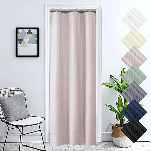 Miniatura 44 de Aiyufeng Moga - Cortina de ducha verde salvia, cortinas de ducha texturizadas en relieve 3D para baño, cortina de baño de tela de poliéster de lujo