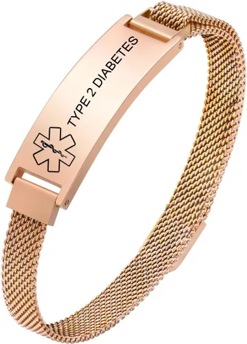 Miniatura 23 de VNOX Pulsera de identificación de alerta médica para hombres y mujeres, pulseras de alerta médica con grabado personalizado para mujeres y hombres