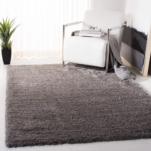 Miniatura 25 de SAFAVIEH Madrid Shag Collection - Alfombra redonda, 6 pies 7 pulgadas, color carbón, diseño sólido, no desprende pelusa y de fácil cuidado, 2 Carbón