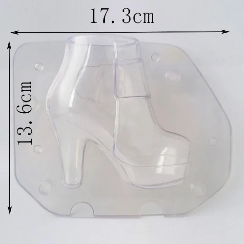 Miniatura 3 de Botas de tacón alto 3D para mujer, molde de chocolate, zapatos de aguja de cuero, molde de policarbonato de plástico para fondant, dulces