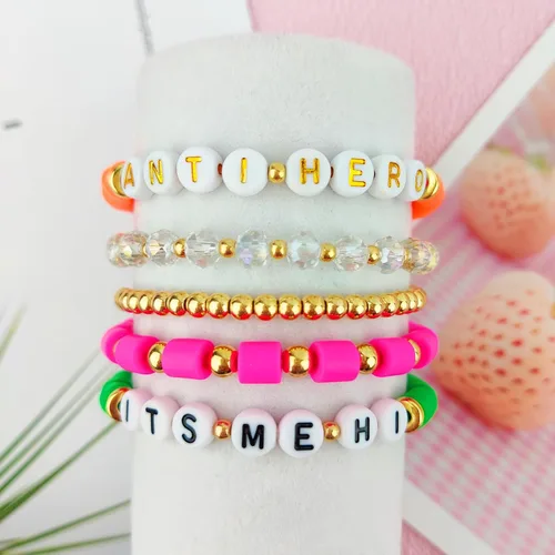 Miniatura 5 de LELEAN Juego de 10 pulseras de la amistad de Taylor, Eras 1989 Red Tour Lover Swifti, pulseras Preppy Party Outfits Accesorios Taylor Concierto Set