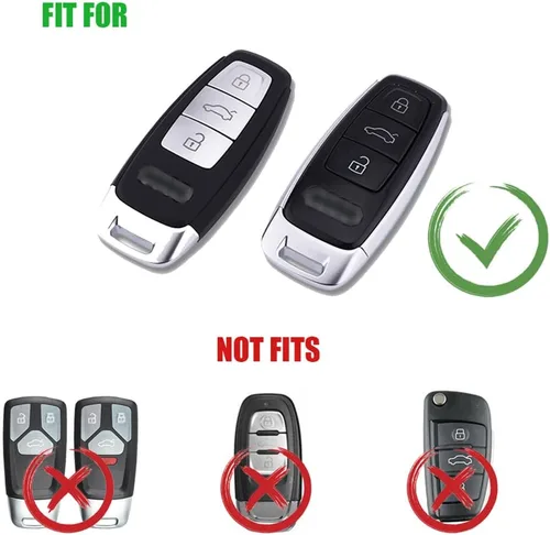 Miniatura 2 de Carcasa protectora deportiva de aleación de zinc para Audi A6 A7 A8 Q8 SQ8 E-Tron S6 S7 RS6 Q7 con llavero plateado