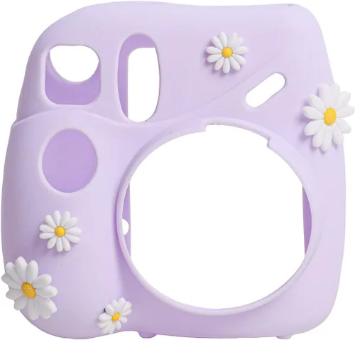 Miniatura 4 de Rieibi Mini 7+ Funda de silicona para cámara instantánea Fujifilm Mini 7 Plus - Funda de nueva versión con correa de hombro extraíble - Morado