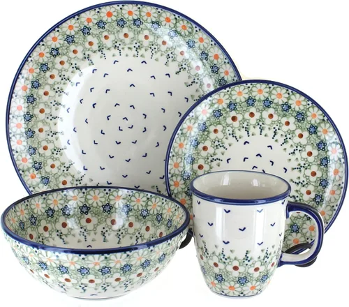 Miniatura 16 de Cerámica polaca Blue Rose – Juego de 4 piezas Blue Harmony – Servicio para 1-1 lugar – Ideal para cenas diarias, comidas informales o como vajilla