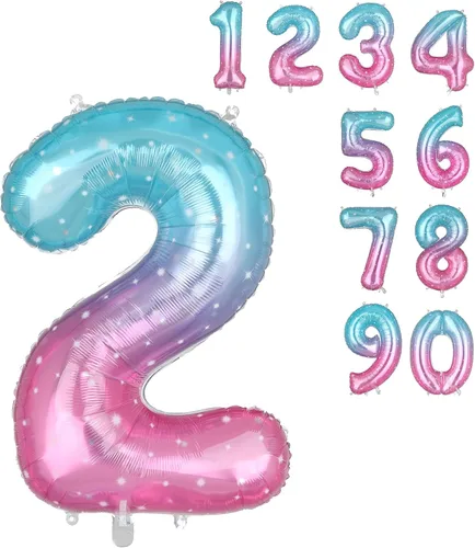 Miniatura 13 de Globos de 34 pulgadas con el número 5, globos de aluminio de Mylar para helio, globos digitales de helio, boda, despedida de soltera, aniversario