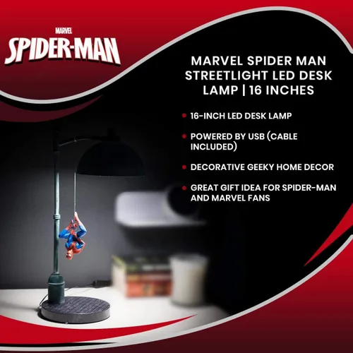 Miniatura 7 de Lámpara de escritorio LED Spider-Man de Marvel Streetlight Luz nocturna de superhéroe 16 pulgadas