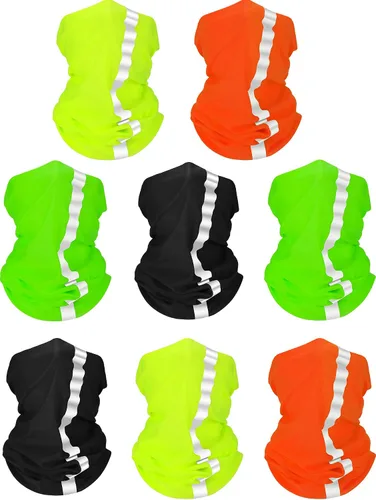 Miniatura 10 de SATINIOR 8 polainas para el cuello, reflectante, refrescante, protección UV, bandana de neón, máscara facial transpirable para hombres y mujeres