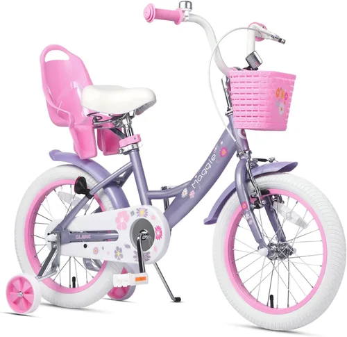 Miniatura 27 de Glerc Maggie Girls Bike, 12-20 Inch Kids Bike for 2-13 Years Old Children, Princess Style Kids Bicycle with Doll-Seat & Basket & Training Wheels