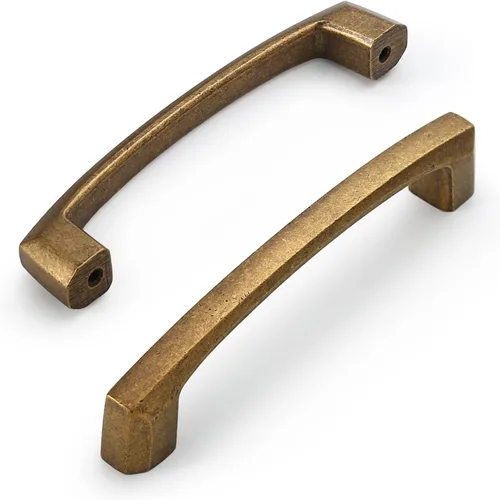 Miniatura 38 de Amerdeco Paquete de 10 tiradores de gabinete de latón antiguo de 3 pulgadas (76mm) para cocina, tiradores vintage retro para armarios, manijas