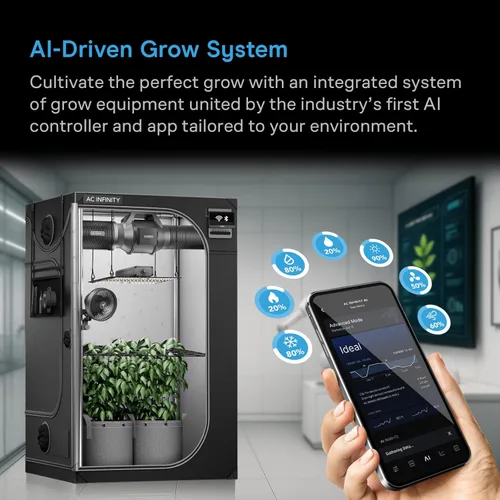 Miniatura 2 de AC Infinity Advance Grow System 3x3, Kit de 3 Plantas, Kit de Carpa de Cultivo Integrada con WiFi, Automatiza Ventilación, Circulación, Programa Luz