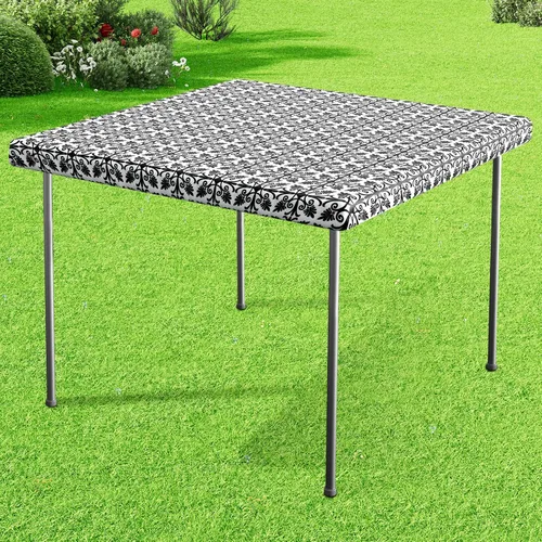 Miniatura 33 de Misaya - Mantel de vinilo rectangular, mantel elástico con respaldo de franela, 100% impermeable, cubierta de plástico para mesas plegables de 4