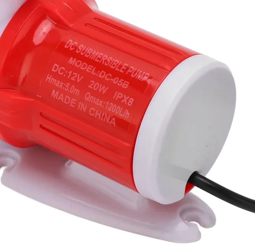 Miniatura 7 de Bomba de refuerzo sumergible de 12 V CC, 20 W, 1200 L/H, ultra silenciosa circulación de grandes flujos para cabezales de ducha de acuarios de peces