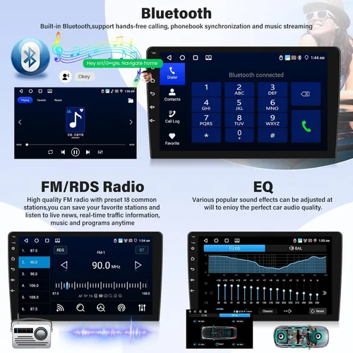 Miniatura 4 de [4+128G] Android 15 Radio de coche estéreo para Jeep Grand Cherokee WK 2008-2013 con Carplay inalámbrico y Android Auto, radio de coche de 9