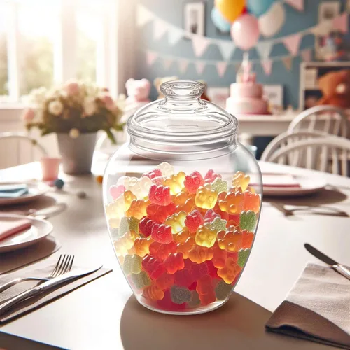 Miniatura 3 de Amazing Abby - Azúcar - Paquete de 2 tarros de plástico para dulces de 140 onzas con tapa, tarro grande para galletas