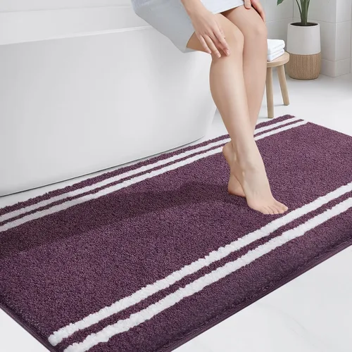 Miniatura 39 de PURRUGS Alfombra de baño antideslizante, lavable a máquina, 20 x 24 pulgadas, en forma de U, súper absorbente y de secado rápido, tapete de baño