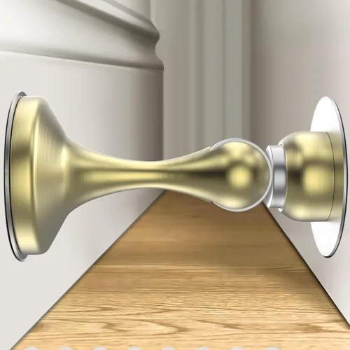 Miniatura 8 de Crosize Topes magnéticos para puerta, paquete de 4, topes de puerta de acero inoxidable para montaje en pared y piso, soporte de puerta mantiene