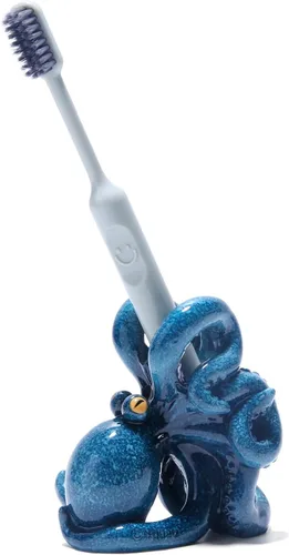 Hodao Soporte para cepillo de dientes de pulpo, soporte de cepillo de dientes de resina único y lindo para niños y adultos, accesorios de decoración