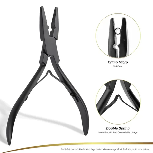 Miniatura 2 de EHDIS Alicates de extensión de cabello, alicates multifuncionales de microenlaces, herramienta de extensión de cabello para microenlace, micro