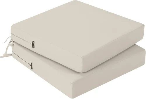 Miniatura 20 de idee-home Juego de 2 cojines para sillas de exterior, cojines de asiento impermeables para muebles de patio, almohadilla de repuesto para silla