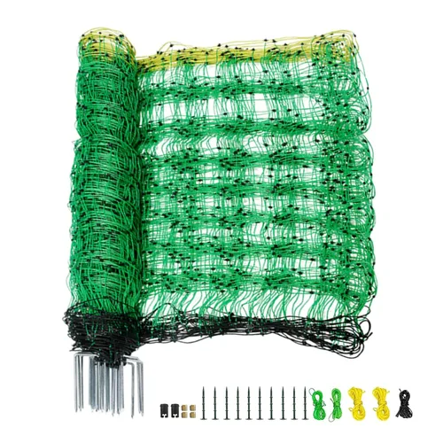 Red de esgrima eléctrica, 35.4 pulgadas de alto x 164 pies de largo, valla portátil de malla de ovejas de doble pico para perros, cerdo, ciervos,