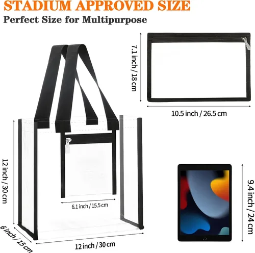 Miniatura 4 de NATURAL STYLE Bolsa transparente aprobada para estadios 12x12x6
