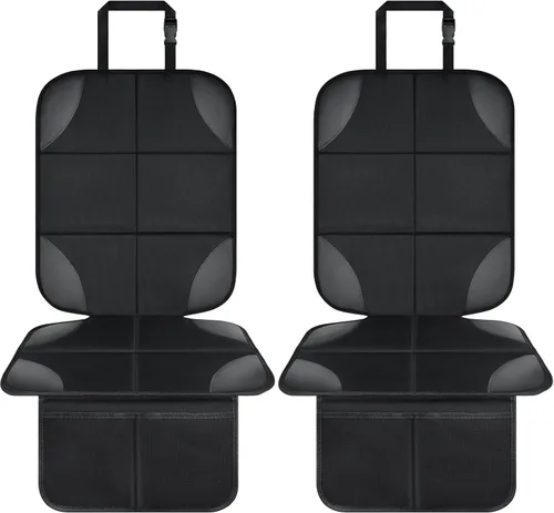 Musclez Protectores de asiento de automóvil, fundas de asiento de automóvil impermeables de tela 600D, respaldo antideslizante y 2 bolsillos de