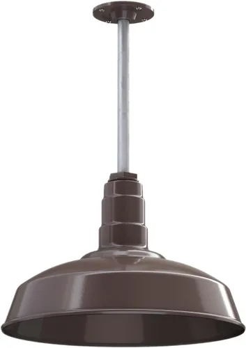 Miniatura 16 de Steel Lighting Co. Carson Barn Light Colgante montado en el techo Cúpula de 16 pulgadas Cable negro Luz de acero de estilo industrial