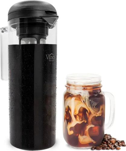 Miniatura 8 de VINCI Cold Brew 360, Cafetera de Vidrio para Cold Brew con Tecnología de Preparación de Doble Filtro 360 Patentada, Cold Brew para Café Helado