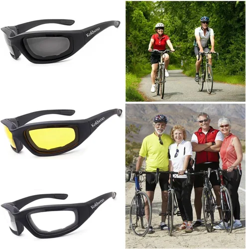 Miniatura 5 de (3 PCS) Gafas para Montar Motocicleta con Almohadillas de Espuma, Gafas Protectoras con Protección UV Anti-Viento A Prueba de Polvo, Gafas de Sol