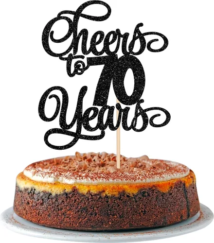 Miniatura 22 de 1 pieza de decoración para tartas de 40 años con purpurina para pastel de 40 años, 40 años, decoración fabulosa para tartas de cumpleaños de 40 Negro
