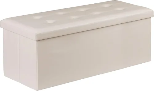 Miniatura 10 de ZenStyle Banco otomano de almacenamiento de 30 pulgadas, reposapiés plegable, banco largo de almacenamiento para zapatos con asiento acolchado