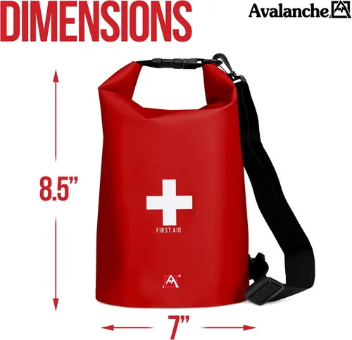 Miniatura 6 de Avalanche Kit de primeros auxilios en bolsa seca, kit de suministros de emergencia de 103 piezas en bolsa impermeable para el hogar, automóvil, Camo