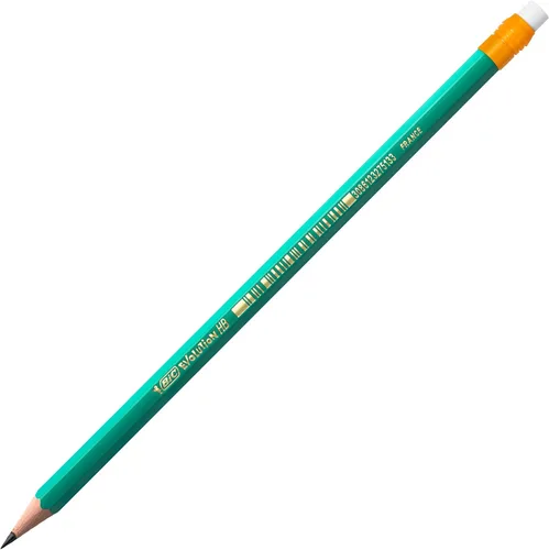 BIC Ecolutions Evolution 655 HB - Lápiz con borrador (12 unidades), color verde
