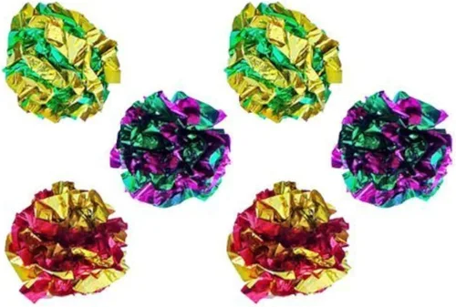 Mylar - Bolas arrugadas para gatos, juguetes interactivos arrugados para gatos, bolas de juguete independientes para gatos gordos, gatitos,