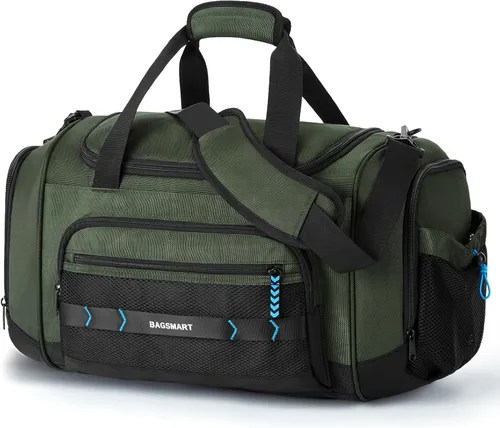 BAGSMART Bolsa de gimnasio para hombres y mujeres, bolsa de viaje deportiva con compartimento para zapatos y bolsillo húmedo, bolsa de transporte