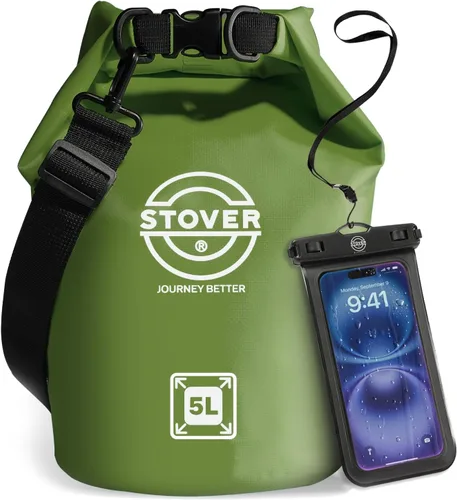 Miniatura 40 de STOVER 5/10/25/30/40/55L Waterproof Dry Bag- Roll-Top Backpack w/Phone Case- Kayaking, Hiking, Camping, Boating- Men/Women 10L morado