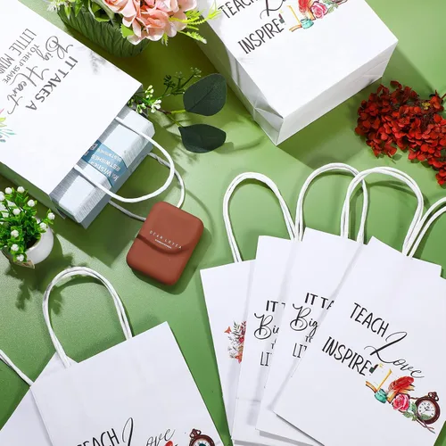 Miniatura 3 de Fumete 24 bolsas de regalo para profesores de fin de año con asa, bolsas de regalo de fiesta de agradecimiento, paquete de regalo para el mejor