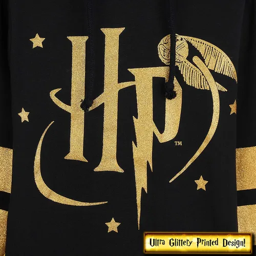 Miniatura 5 de Harry Potter Sudadera con capucha para niñas y adolescentes Hogwarts suave negrodoradorojo con cremallera