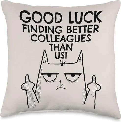 New Job Gifts & Funny Farewell Coworker Ideas New Job Farewell, Colleague & Coworker Leaving | Almohada para hombres y mujeres, 16 x 16 pulgadas,