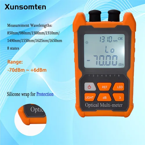 Miniatura 3 de 1pc probador de fibra óptica 3 en 1 función medidor de potencia óptica portátil (FC/SC/ST) y localizador de fallas visuales VFL e iluminación LED