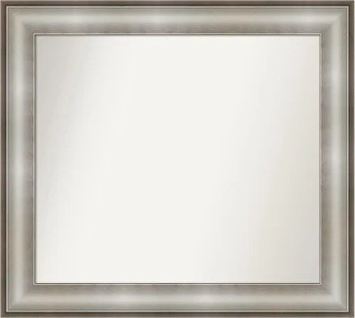 Miniatura 377 de Amanti Art Espejo de baño plateado para sobre fregadero, 28 x 47 pulgadas, espejo rectangular de plata imperial, marco de madera tradicional de gran