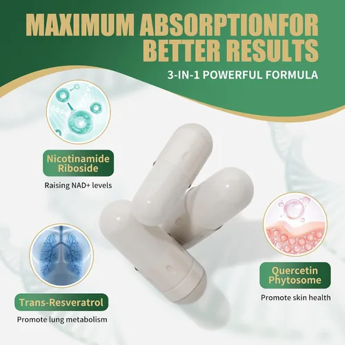 Miniatura 5 de BAKAKOUL Suplemento NAD – Ribosida de nicotinamida liposomal, resveratrol, quercetina, NAD nicotinamida ribósido resveratrol 900 mg, suplemento NAD+