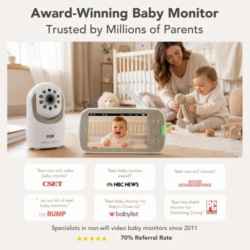 Miniatura 7 de Infant Optics DXR-8 PRO Monitor de Video para Bebé, Resolución HD 720P Pantalla de 5", A.N.R. Patentado (Reducción Activa de Ruido), Sin WiFi, Pan