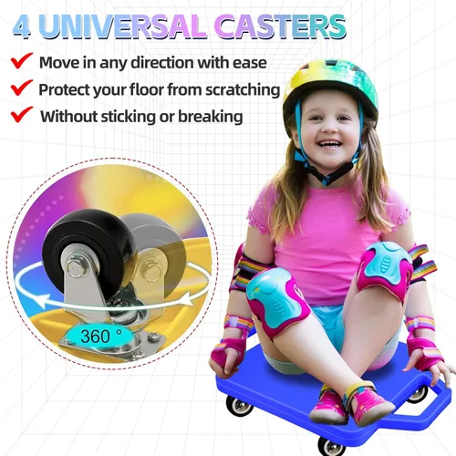 Miniatura 5 de 4 piezas de patinete deportivo con asas para niños, ruedas de plástico que no dañan el suelo, patineta, patineta, patineta, niño, niña, gimnasio