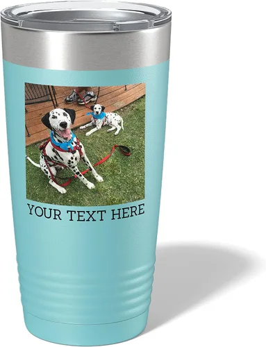 Miniatura 21 de Vaso personalizado de 20 onzas (17 colores) con foto impresa con aislamiento térmico de acero inoxidable recubierto de polvo con tapa, regalo