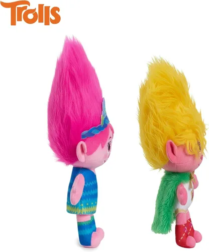 Miniatura 5 de DREAMWORKS TROLLS Unidos 8 pulgadas Conjunto de 2 piezas de peluche pequeño Poppy y Viva, animales de peluche, regalos para medias navideñas