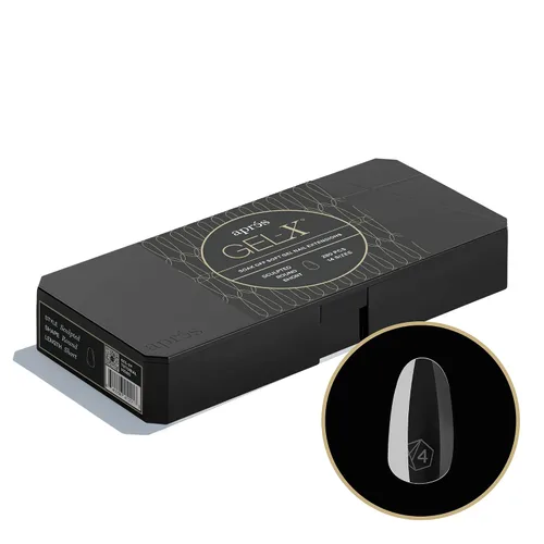 Miniatura 10 de Apres Gel-X® Caja redonda de puntas de uñas 280 puntas, puntas de gel suave, 14 tamaños 00-9 Medio tamaño incluido (redondo natural mediano)