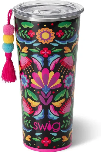Swig Life - Vaso aislante de 22 onzas, vaso de viaje para café con tapa, taza de café para viaje compatible con portavasos, de acero inoxidable