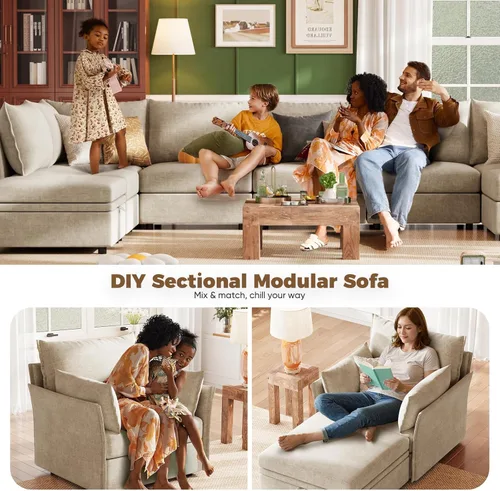 Miniatura 7 de ABCASA Silla de Acento de Gran Tamaño, Sillón Moderno Tapizado con Respaldo Extraíble y Funda Desmontable, Asiento de 24.5 Pulgadas de Profundidad
